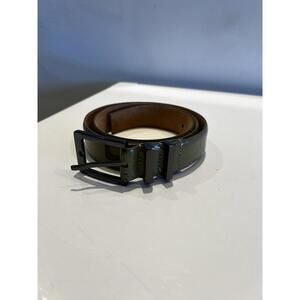 EMPORIO ARMANI Sage Green Vintage Leather Belt
